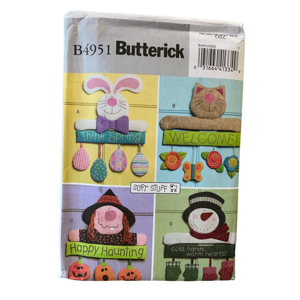 Butterick Sewing Pattern 4951 Seasonal Door Decorations Wreaths
